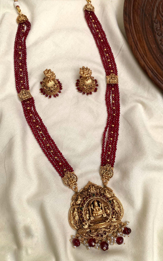 Beads haram with Lakshmi pendent(HA-2)