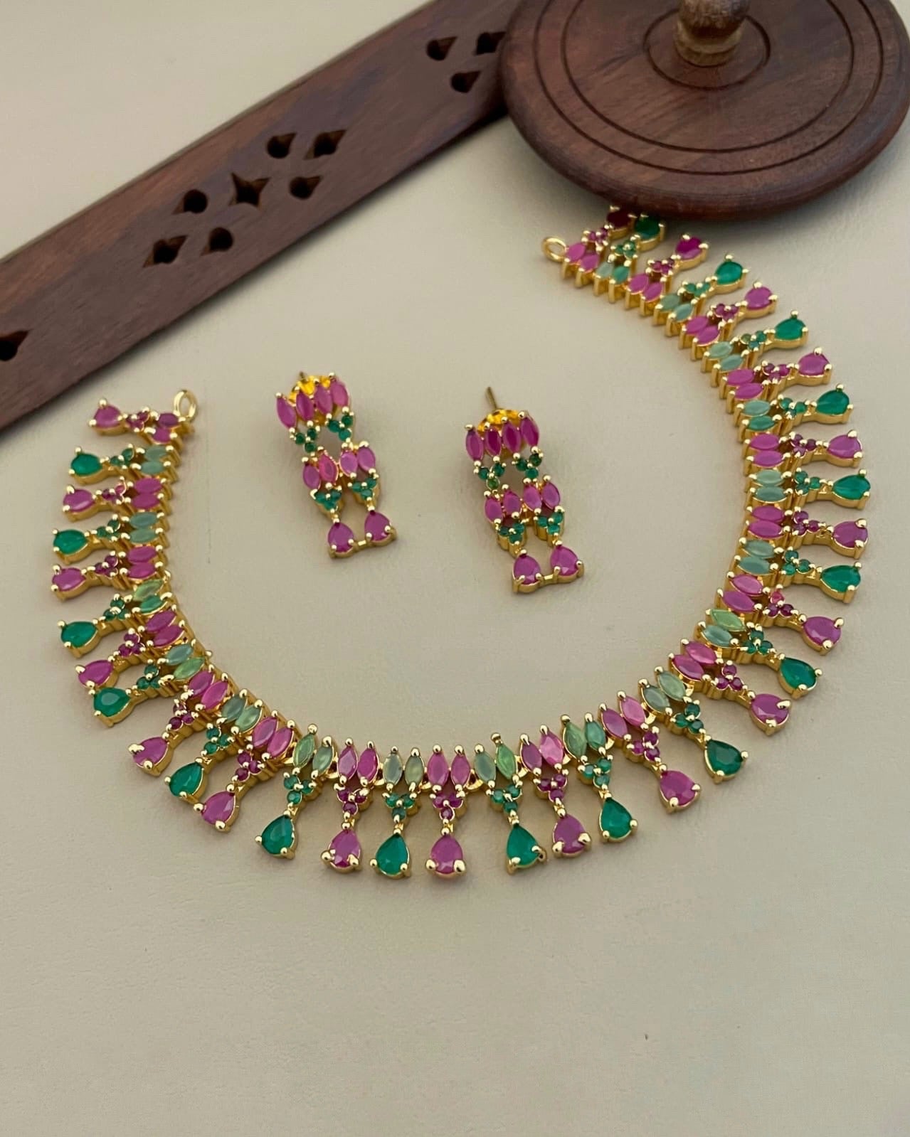 Color stone necklace(N-26)