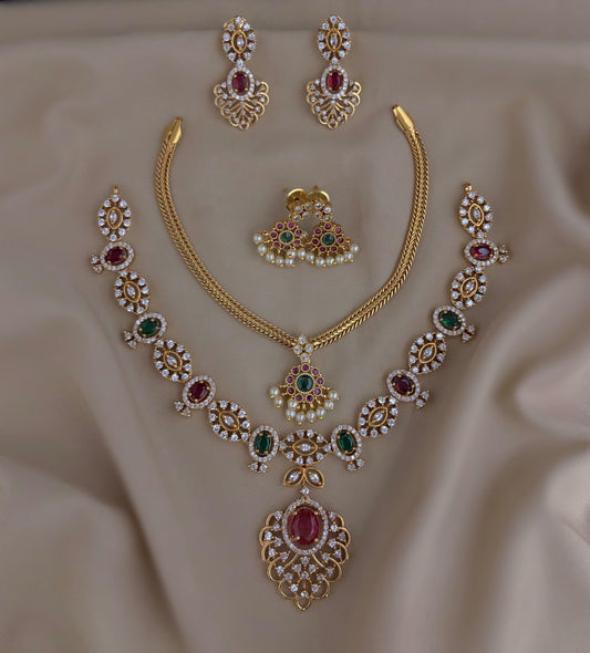 Multi color necklace combo of 2 (CS-20)