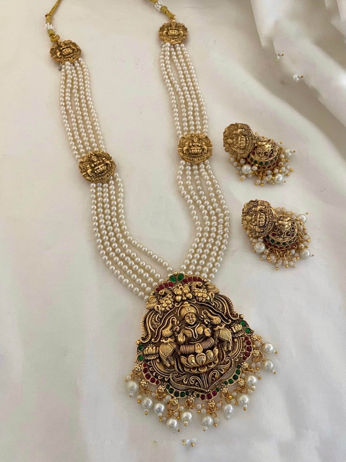 Pearl with Lakshmi pendent haram(HA-20)