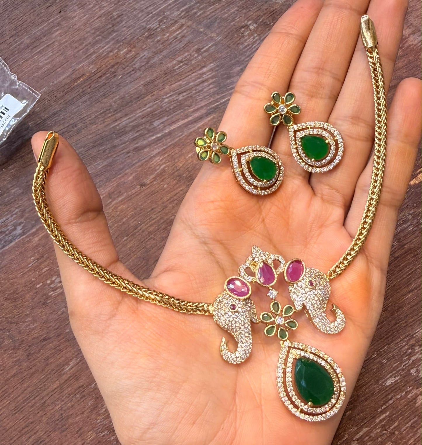 Elephant stone necklace