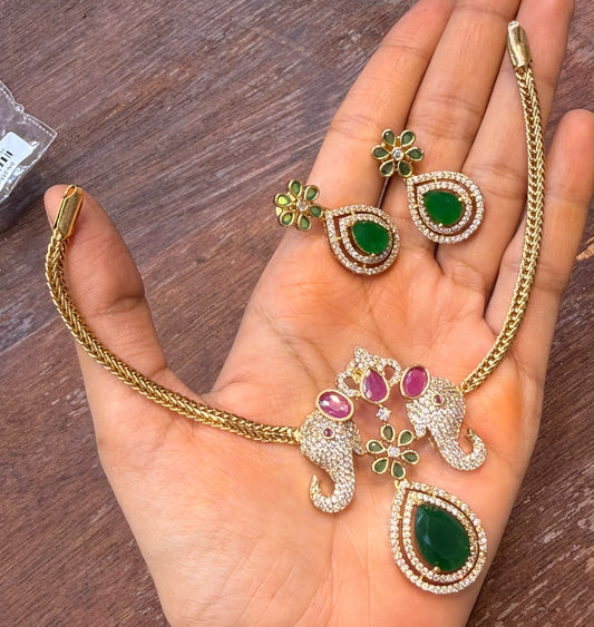 Elephant stone necklace