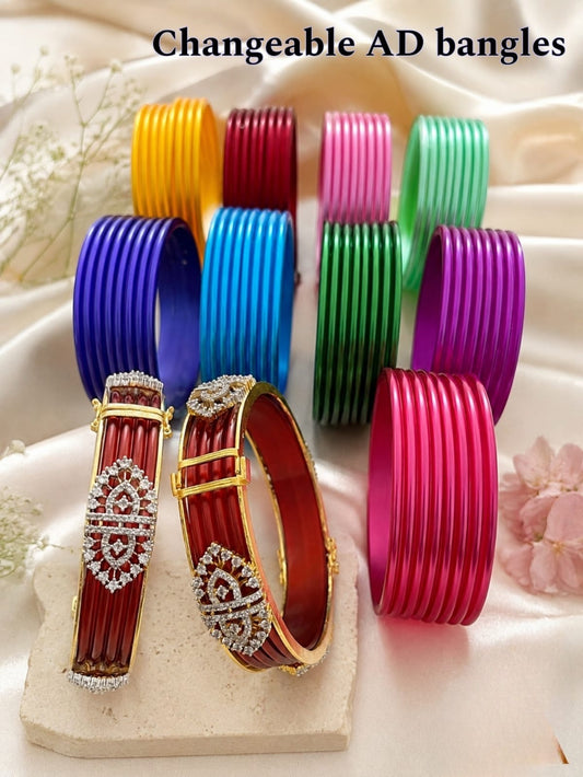 Diamond design changeable bangles