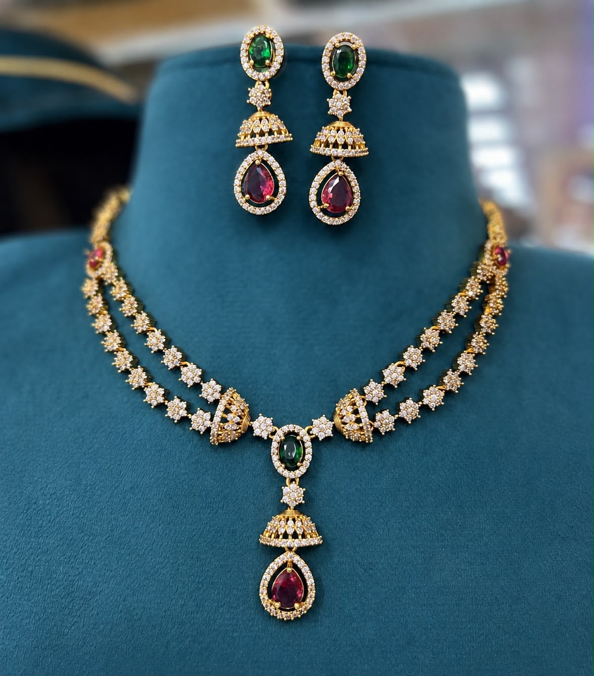 2 layer stone necklace