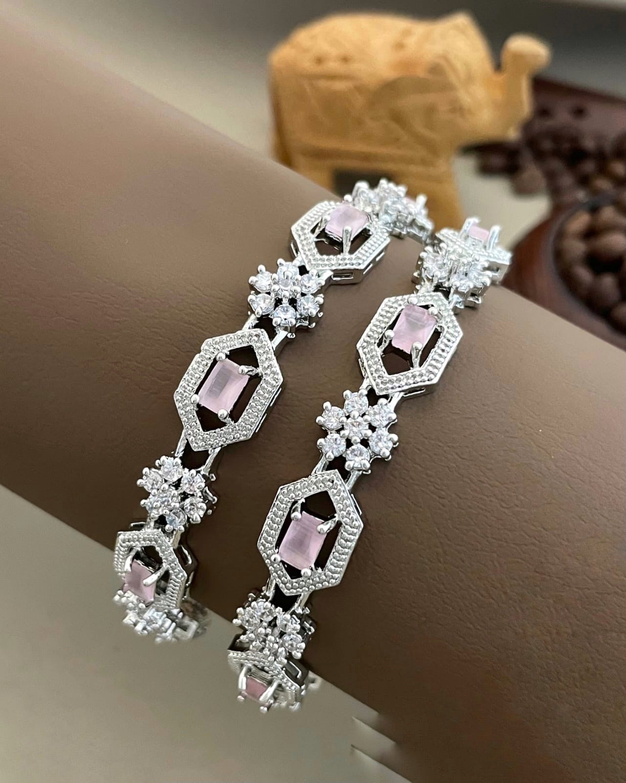 Silver look bangles (B-12)