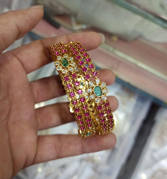 Ruby stone bangles