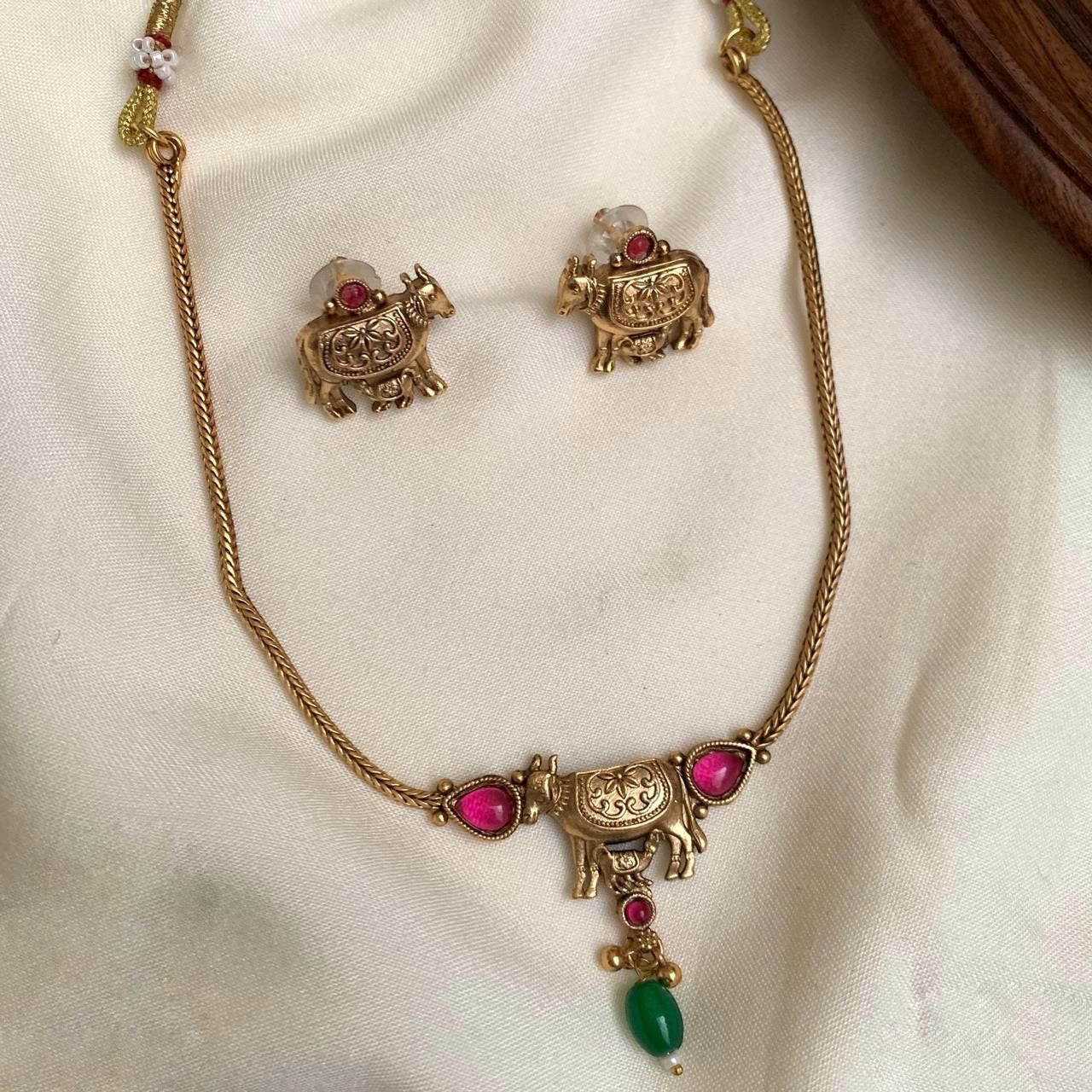 Cow design necklace