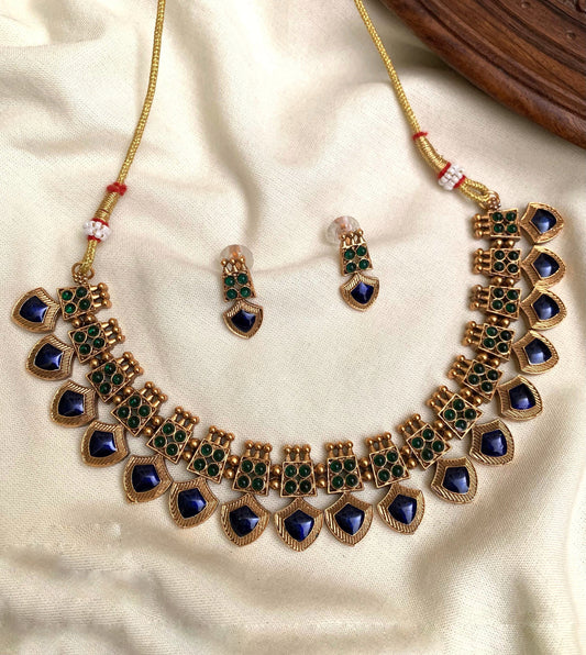 Multi color diamond necklace (N-72)