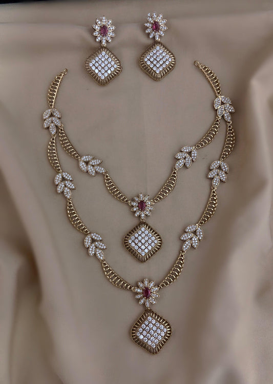 double layer moon necklace (DR-48)
