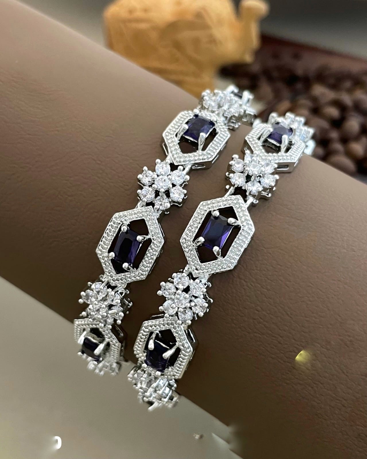 Silver look bangles (B-12)
