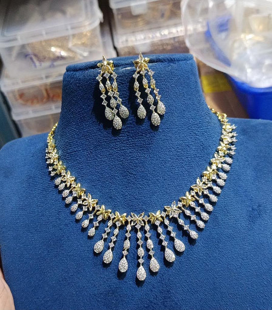 Drop diamond replica necklace