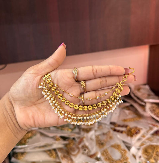 Pearl drop ear chain