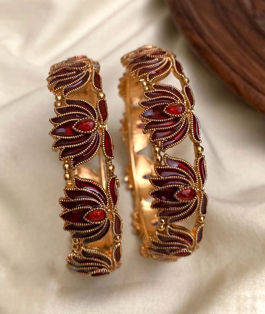 Gold lotus bangles (BA-29)