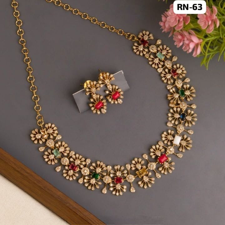 Multi color stone necklace