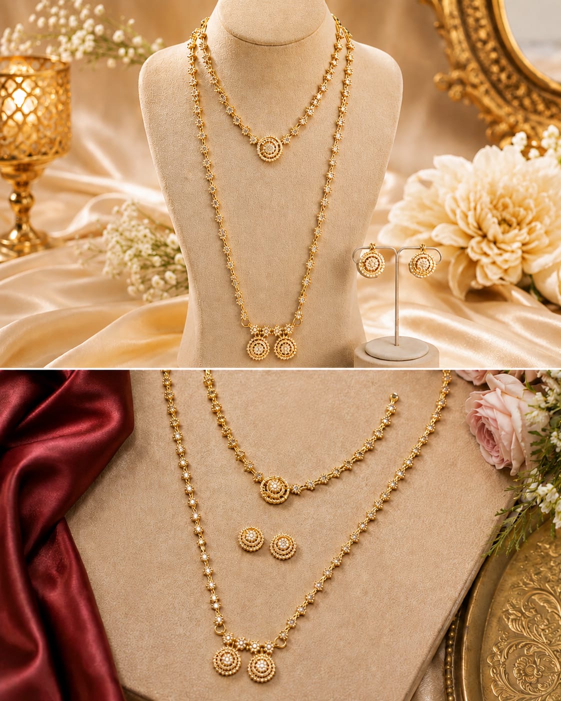 Combo white stone thali design