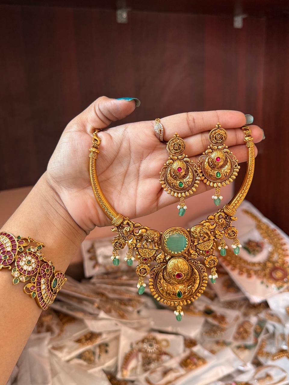 Premium gold and pastel necklace