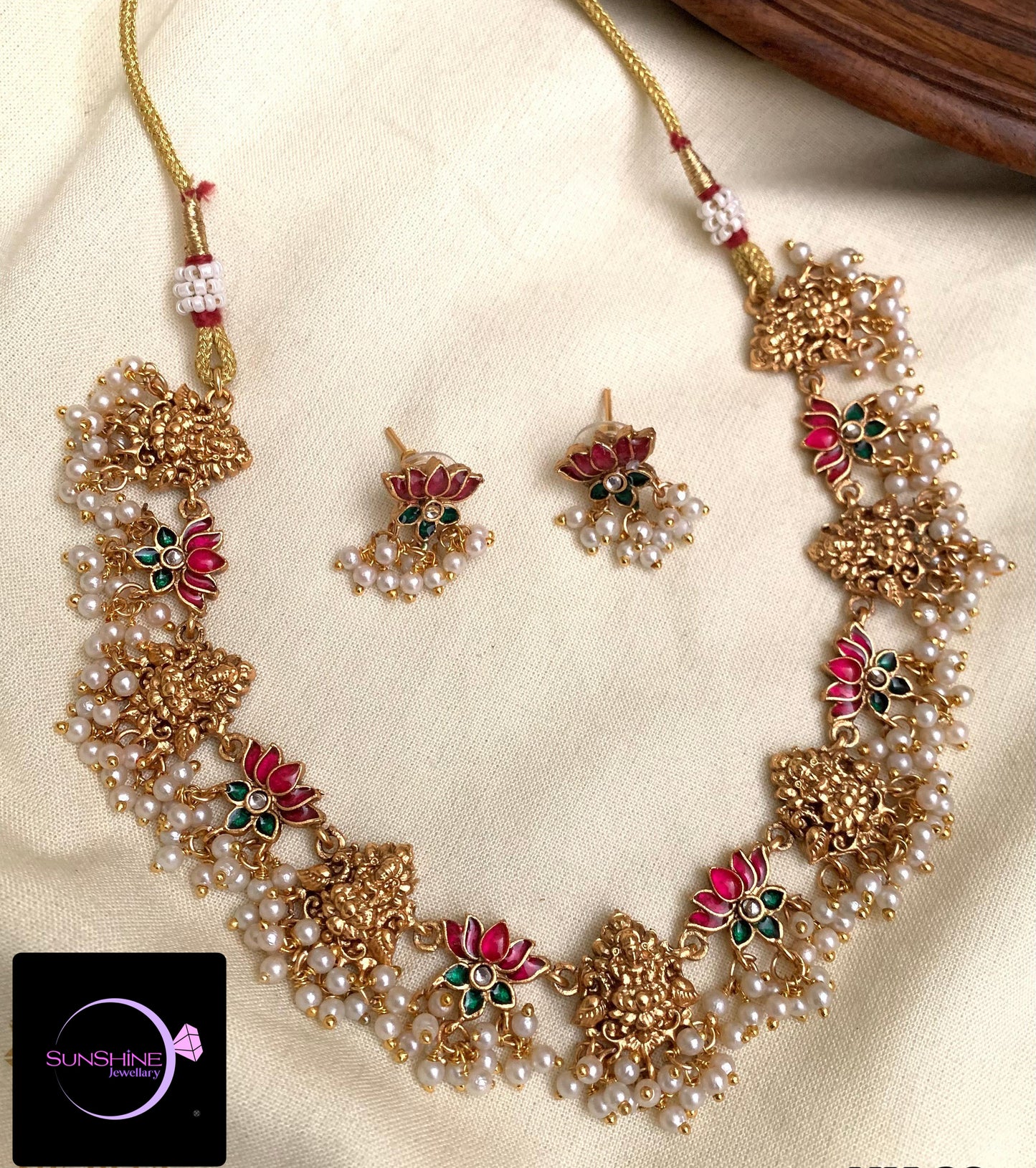 Lakshmi lotus necklace(N2)