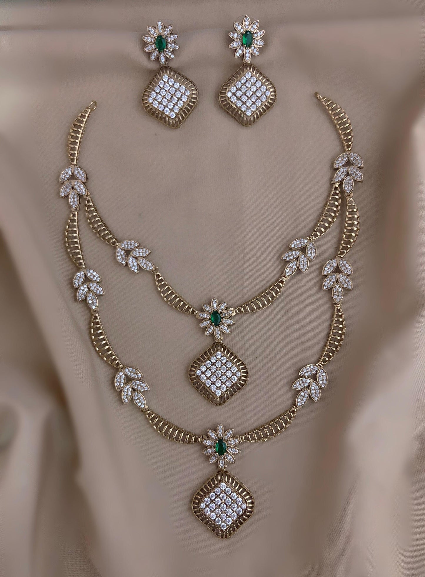 double layer moon necklace (DR-48)