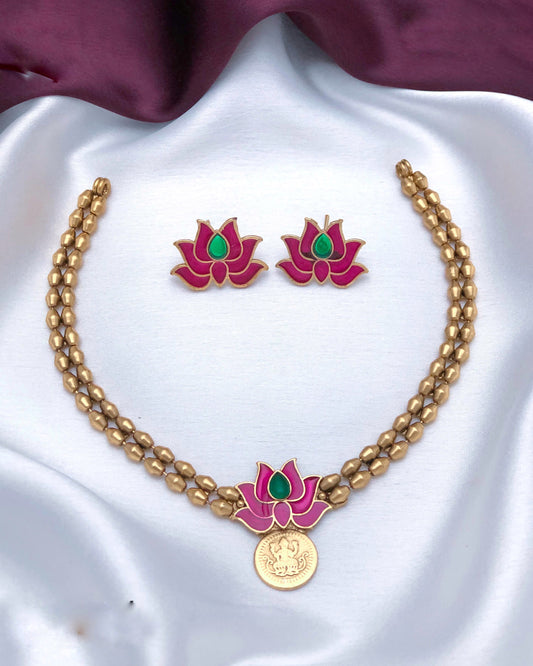 Lotus with coin necklace (N-86)