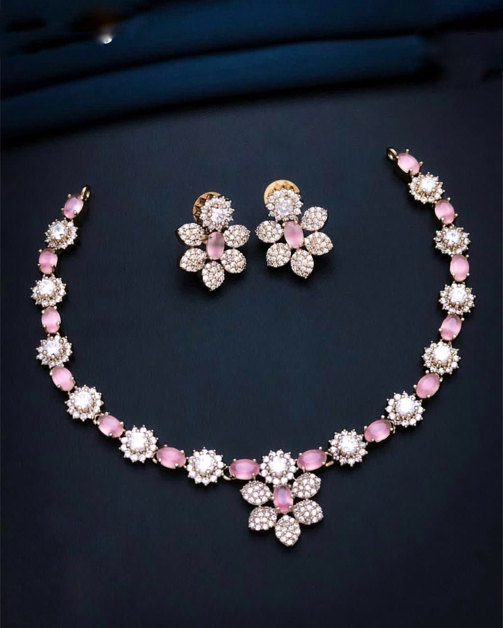 Flower stones necklace (DR-76)