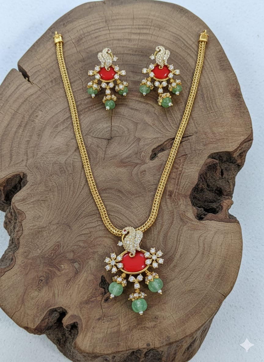 Beautiful peacock simple pendent necklace