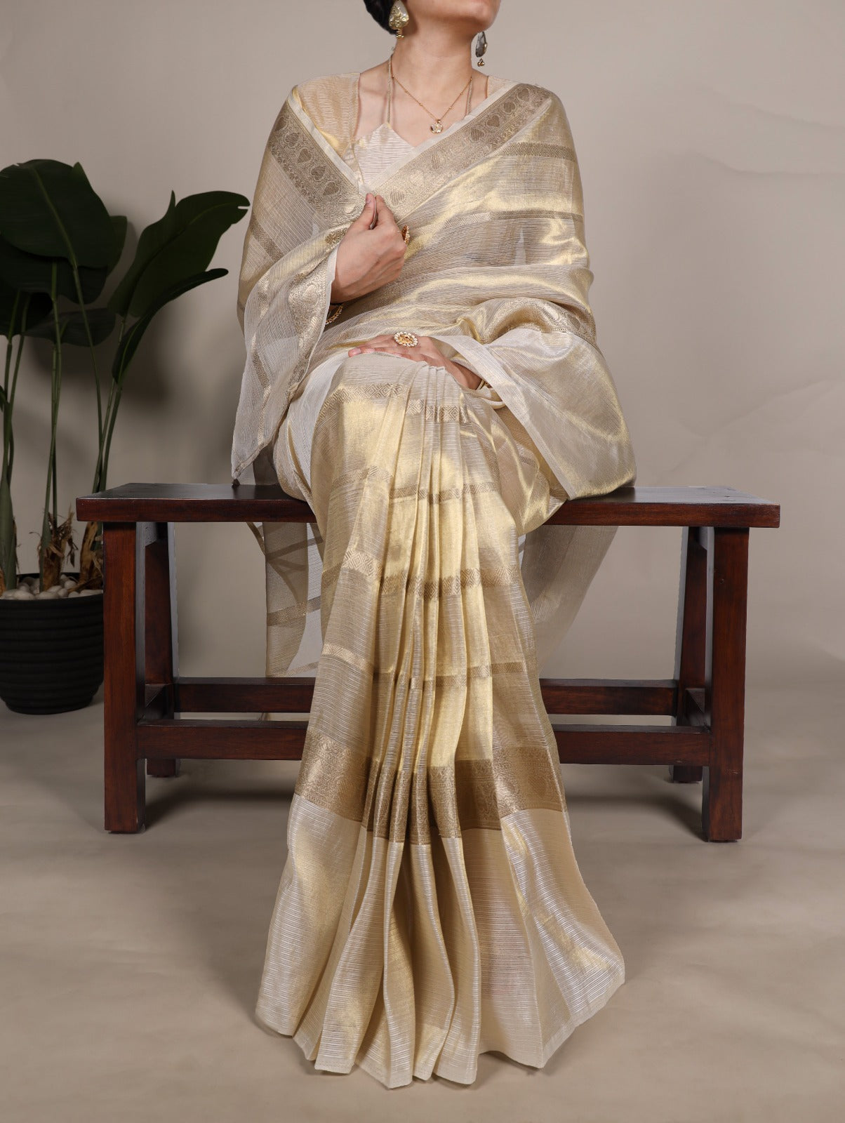 GOLD TISSUE SAREE (TS-1)
