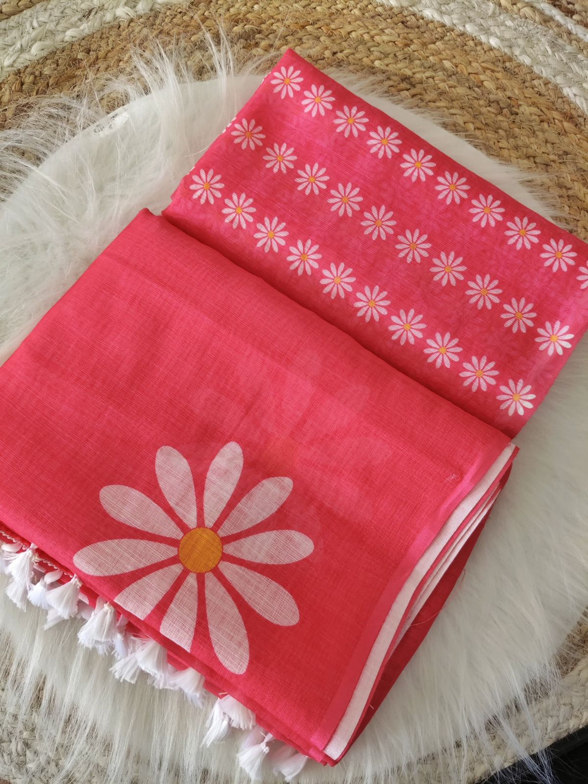 White SunFlower linen (LI-1)