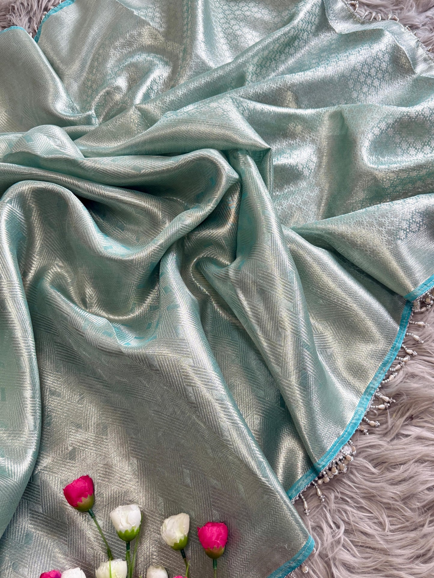 Banarasi handloom tissue saree(me)(TS-2)