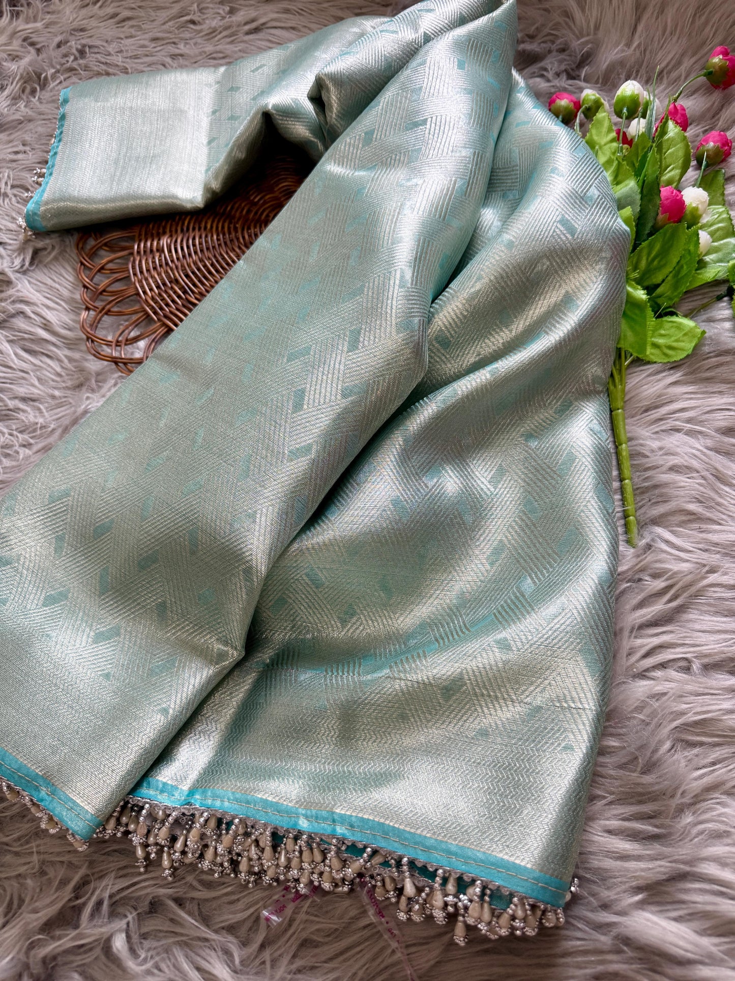 Banarasi handloom tissue saree(me)(TS-2)
