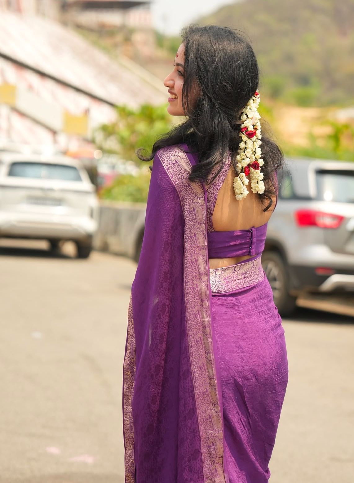 Pure viscose weaving Chinon silk Saree(dt)(CS-2)