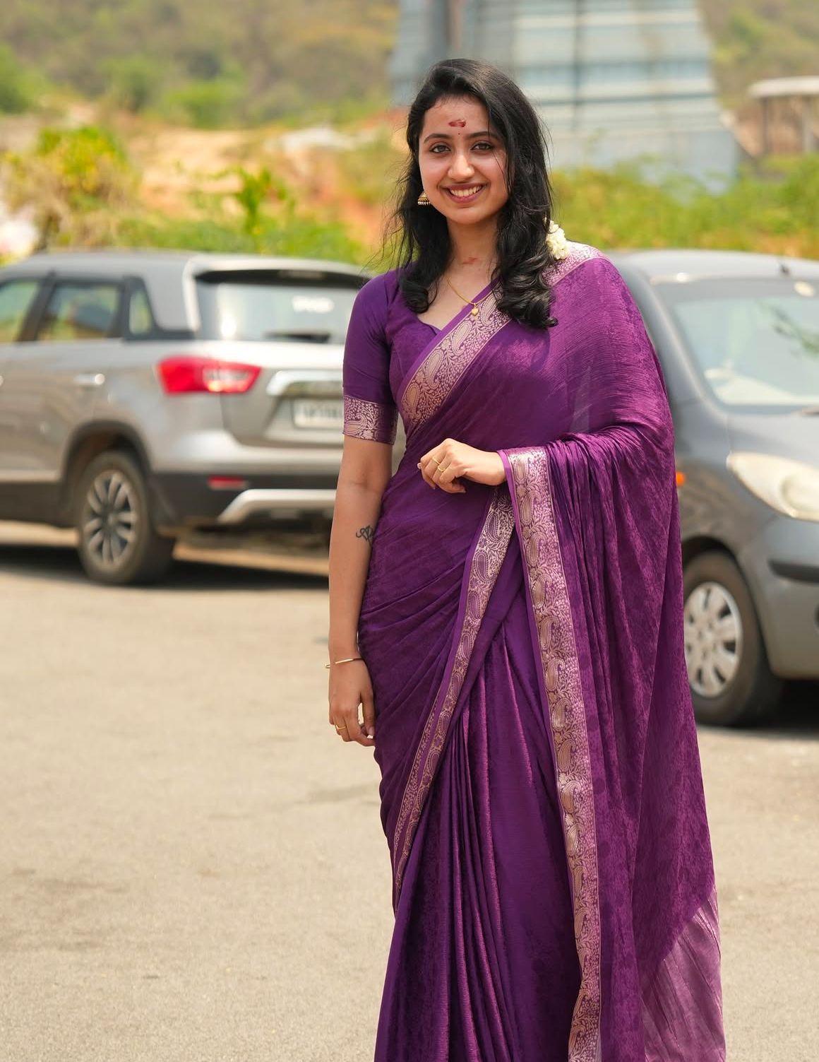 Pure viscose weaving Chinon silk Saree(dt)(CS-2)