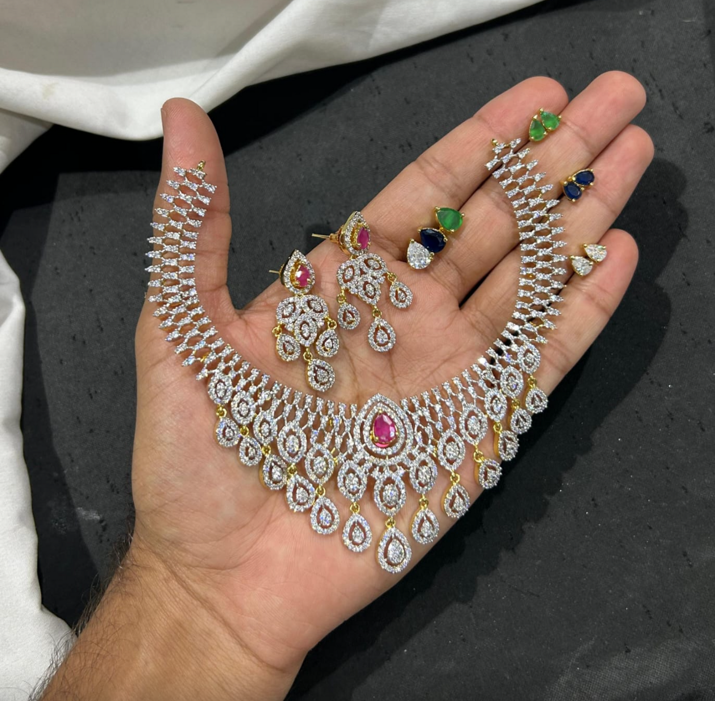 Multi stone changeable necklace