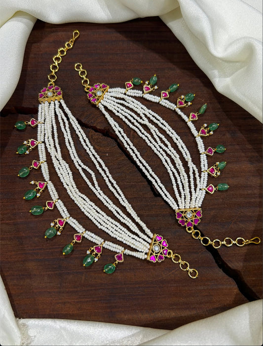 Jadau ear chain