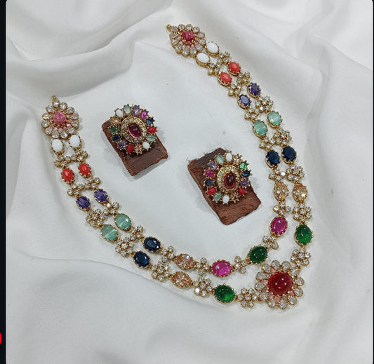 Multi color stone 2 layer jewellery(DR-76)