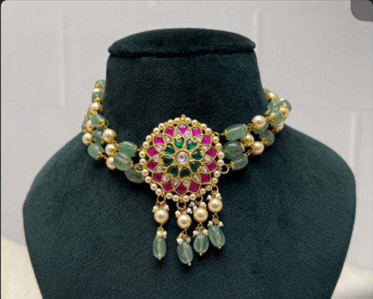 Green beads premium choker (PJ-87)