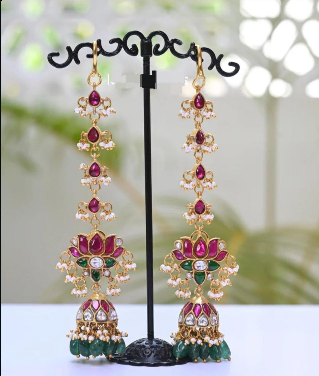 Jumka with ear chain(JU-37)