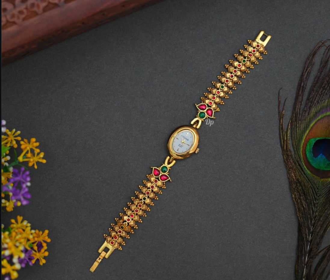 Gold with jadau watch (AC-31)