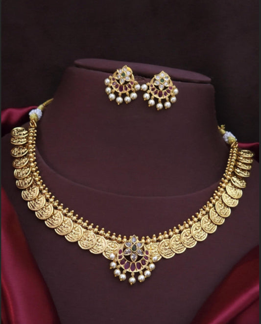 Coin long and short necklace