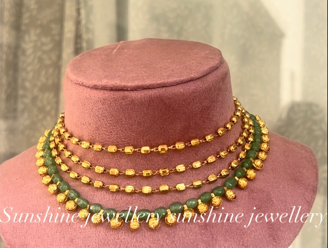Green beads necklace