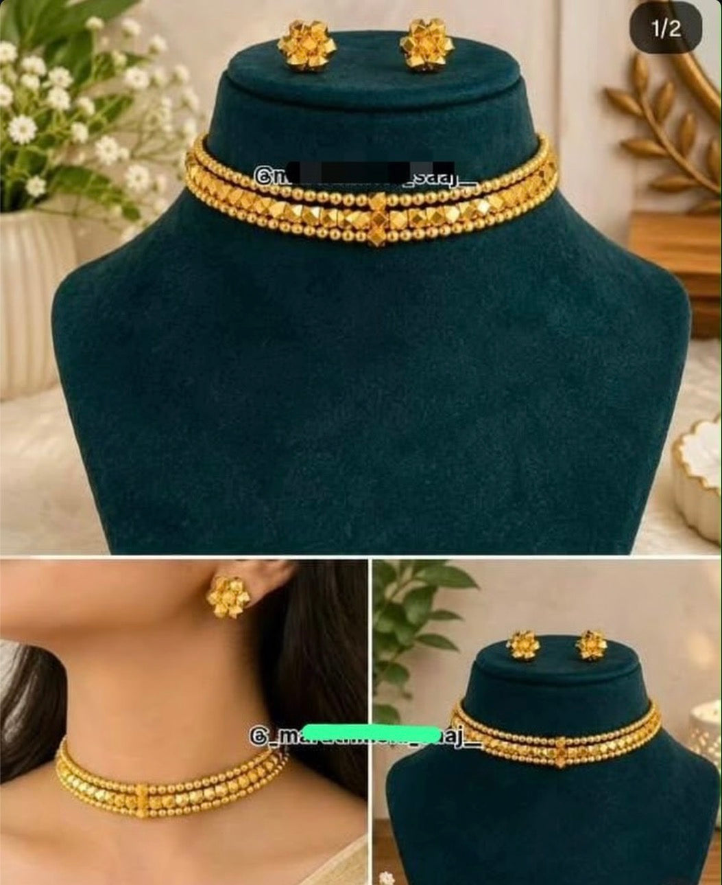 Simple rashmika necklace