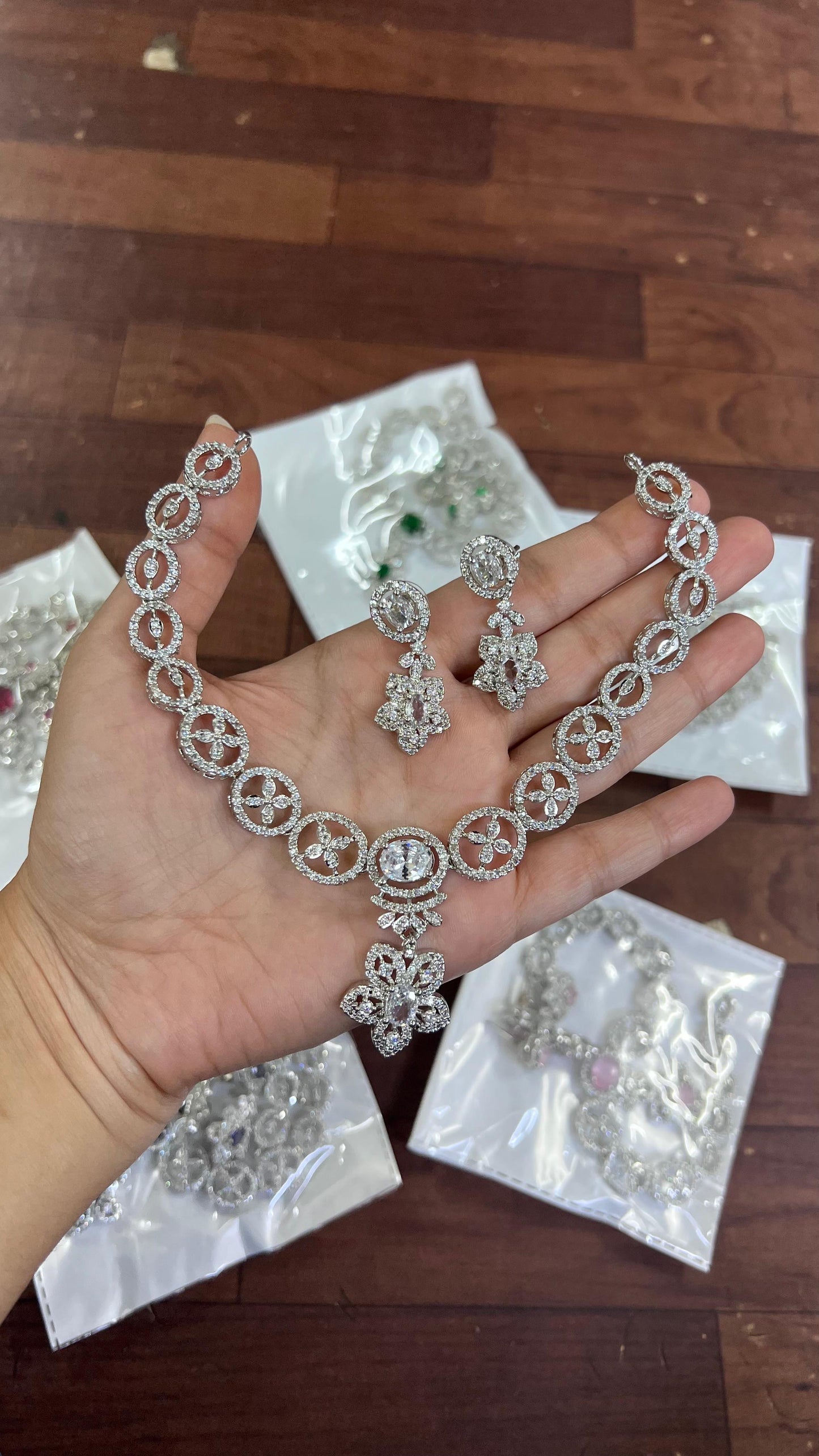White stone necklace