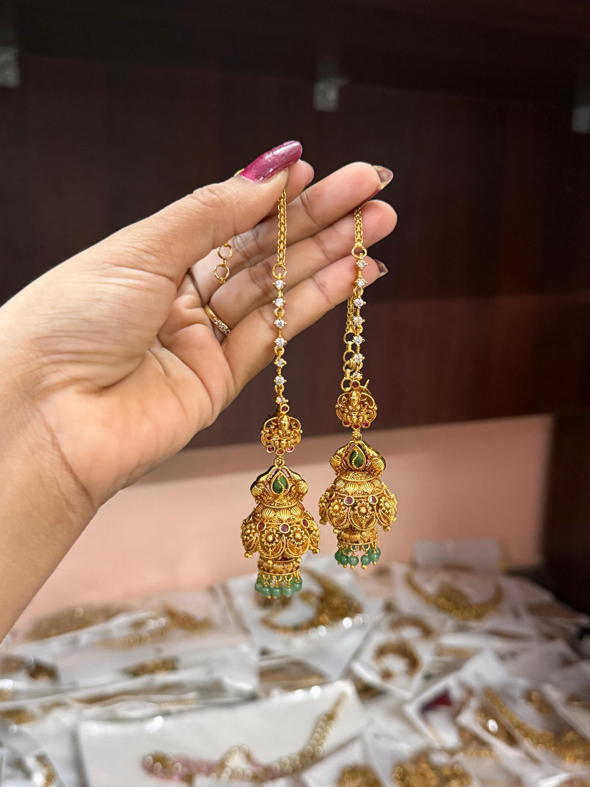 Premium jumka with ear chain