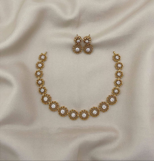 Flower design necklace am(N-70)