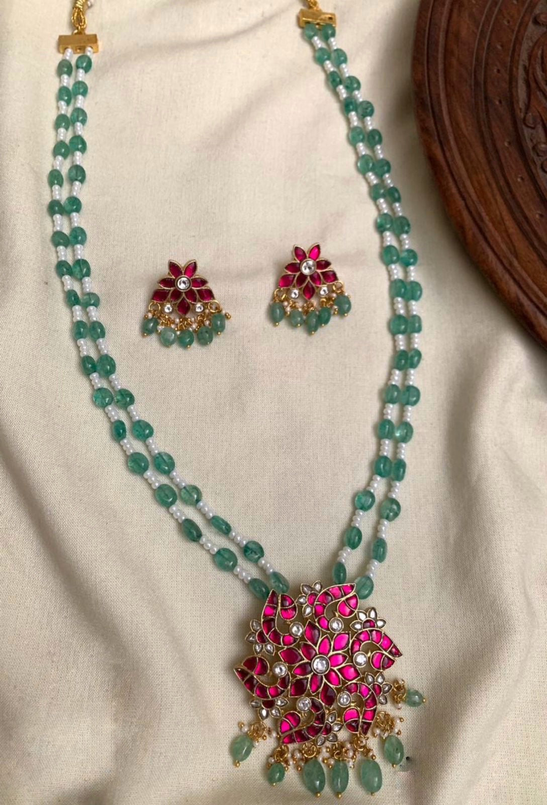Green beads jadau Kundan (JK-33)