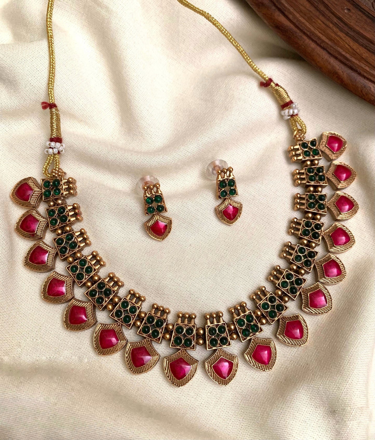 Multi color diamond necklace (N-72)