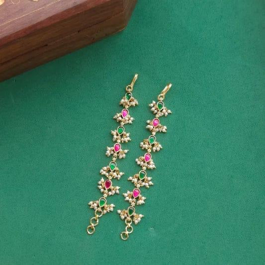 Jadau ear chain