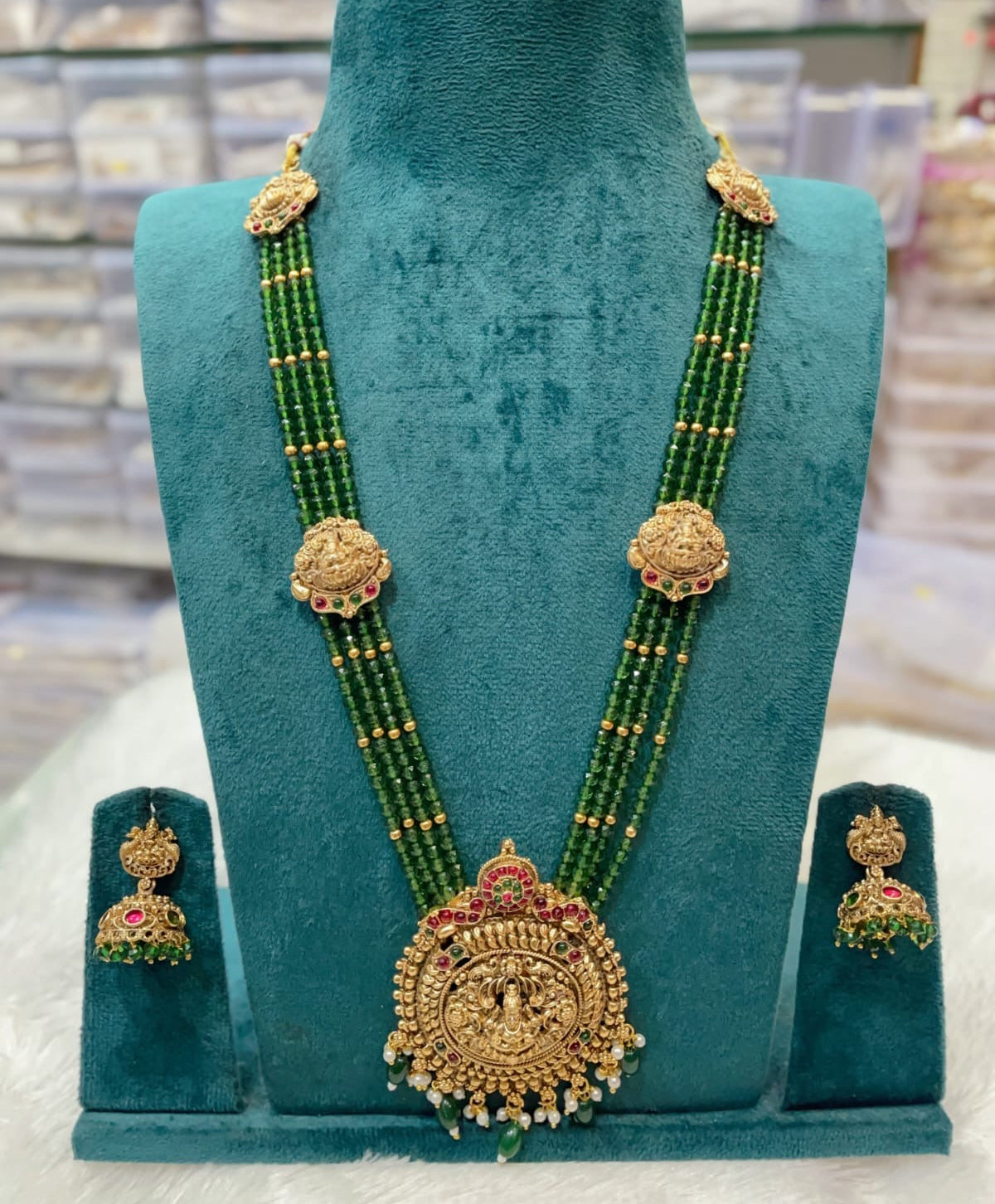 Lakshmi pendent beads haram (HA-36)