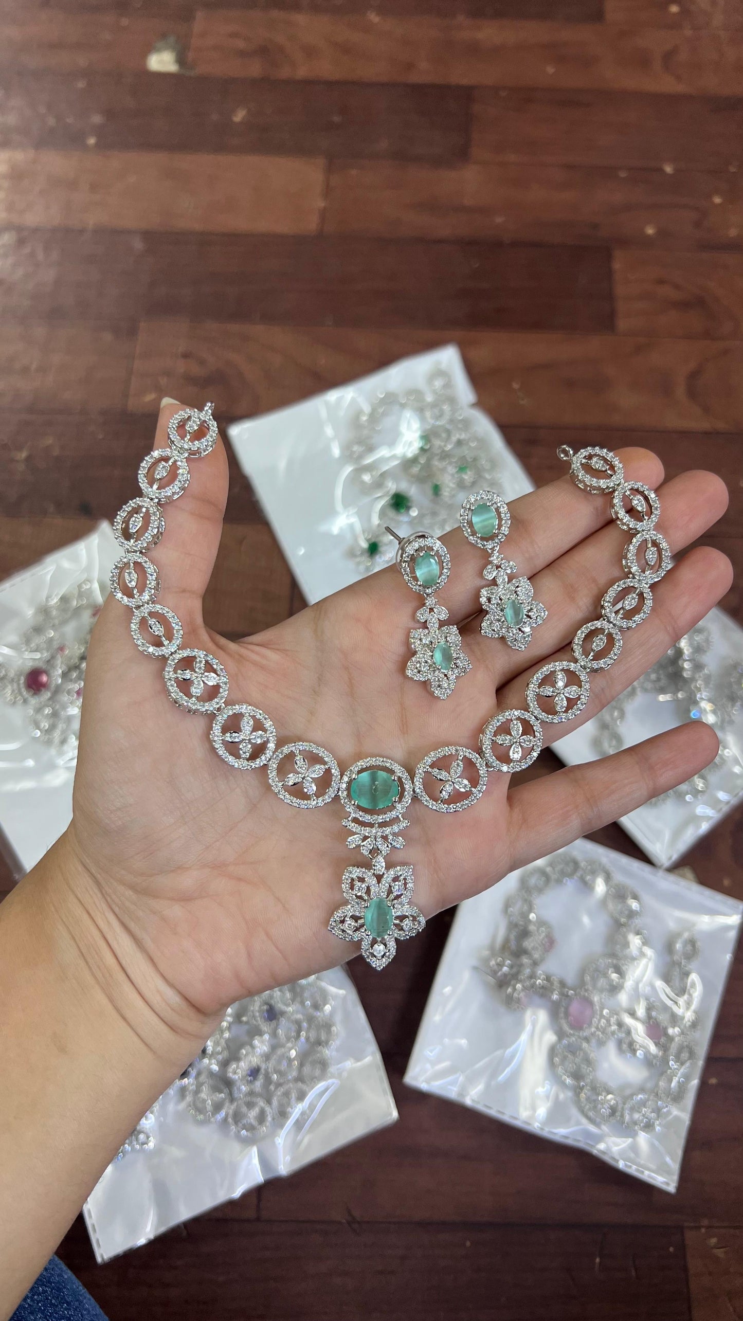 White stone necklace