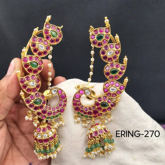 Peacock ear cuff