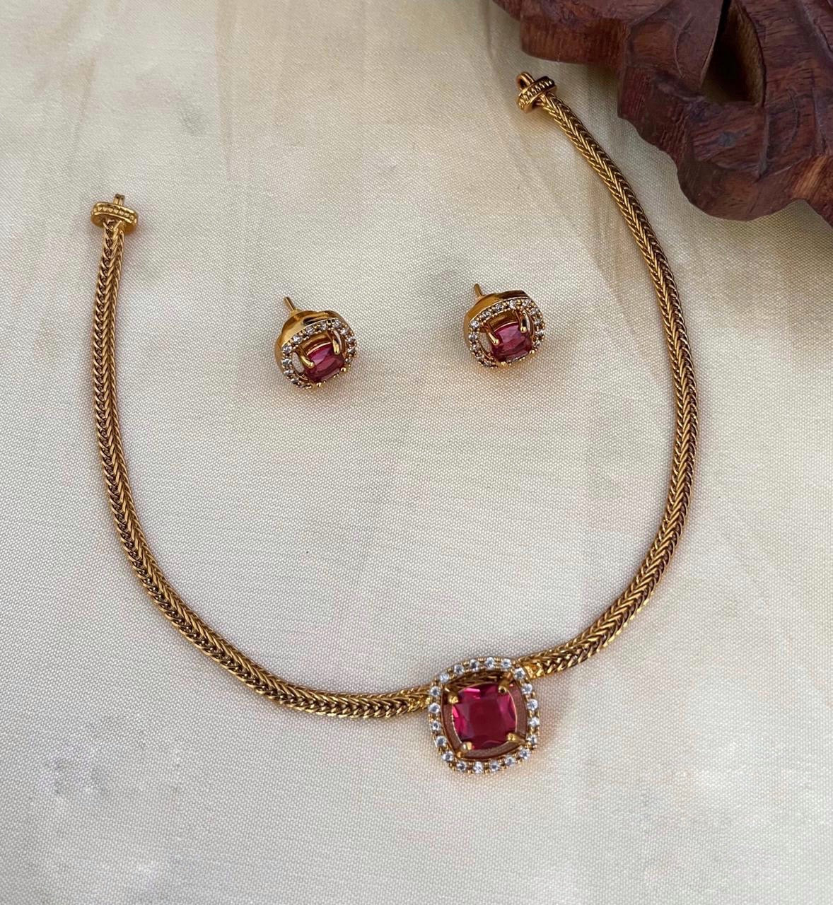 Single stone necklace (N-72)
